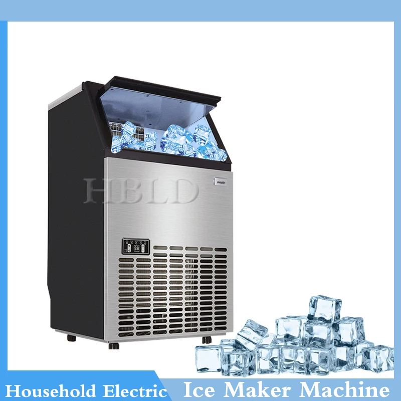 Commercial Ice Maker Fully Automatic Two In One Water Inlet Built-In Ice Cube Machine Electric Refrigeration Kitchen Utensils