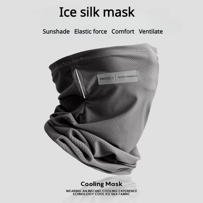 Summer Sunscreen Ice Silk Mask Neck UV Protection Face Cover Sunscreen Face With Brim Outdoor Cycling Sun Protection Hats Caps