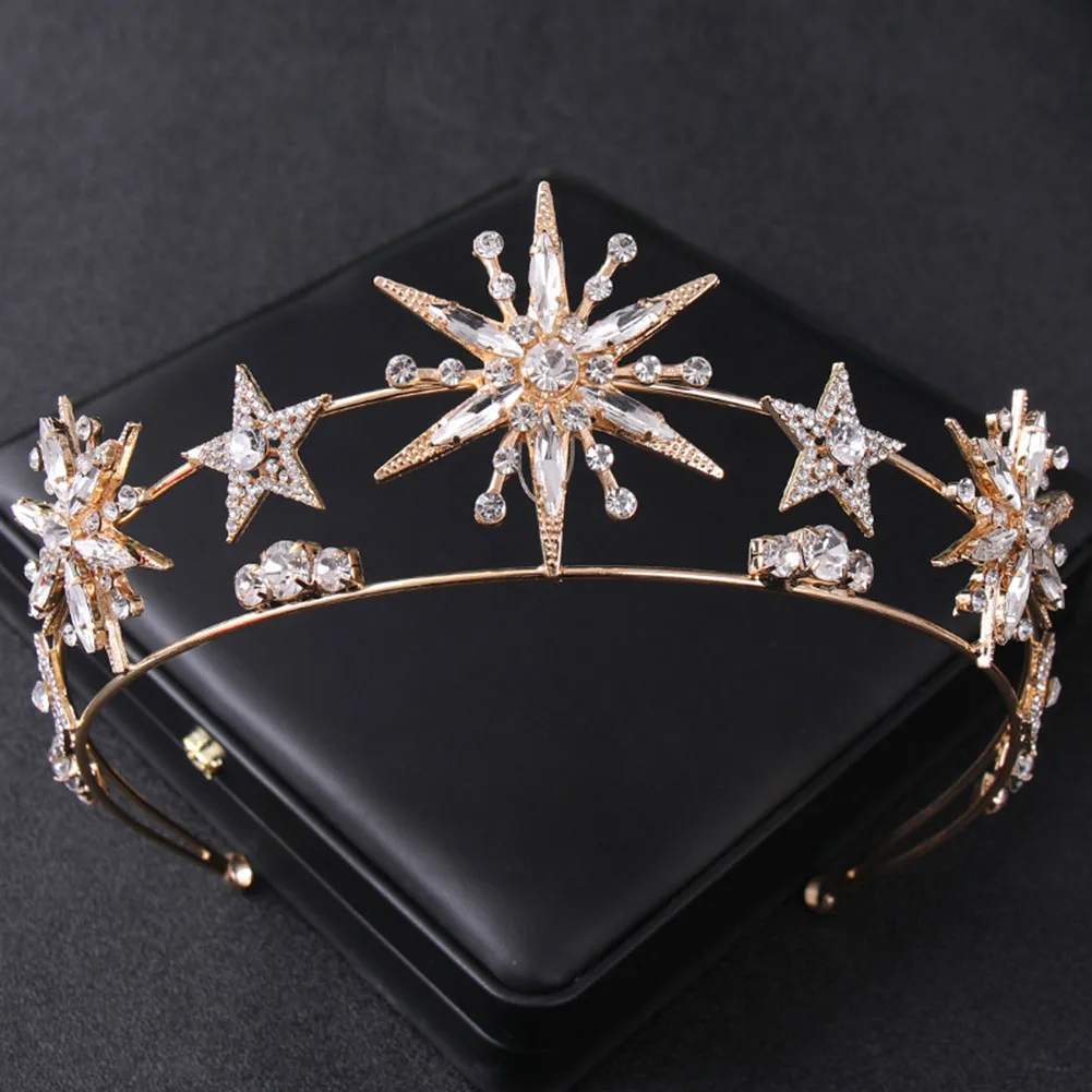 Star Shapedcrown Sparkling Rhinestone Double Layer Hairband For Women Birthday Party Wedding Hair Accessories Fashion Prom Tiara view 4