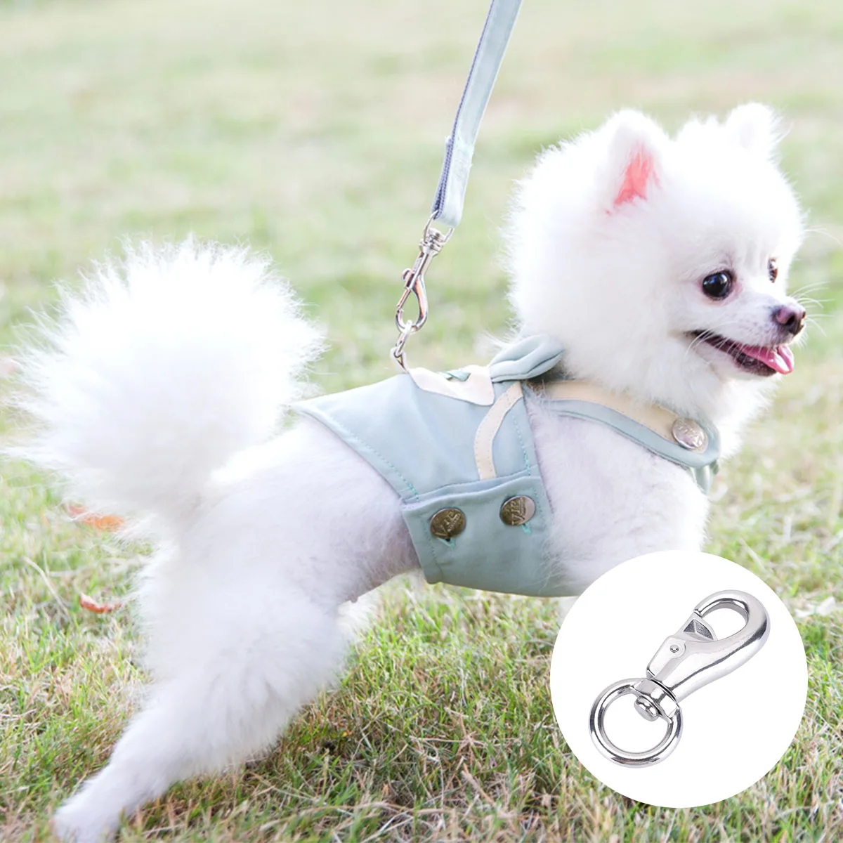 

102mm Swivel Hook Snap 300kg Weight Limit Silver Sturdy Metal Quick Release for Wire Rope Diving Surfing Survival