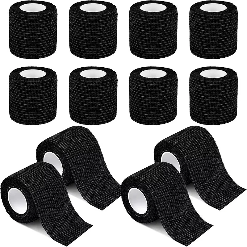 

6/12/24Pcs Black Tattoo Grip Bandage High Quality Waterproof Self Adhesive Tattoo Accessories Hot Soft Cotton Tattoo Supplies