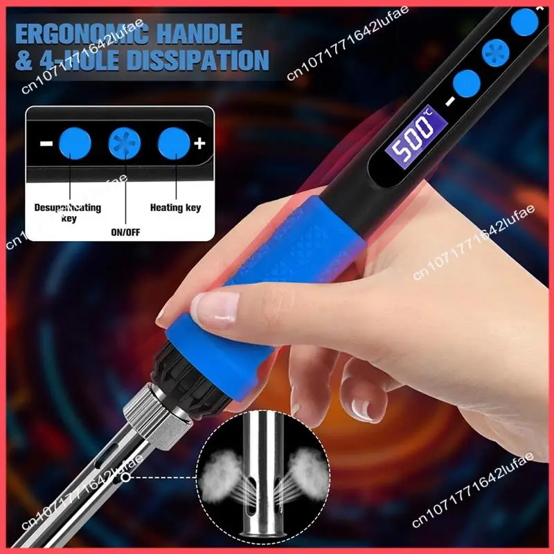 B52C DIY soldeerboutset, 90W LED-display verstelbare temperatuur soldeerbout, automatisch slaapmodus soldeerpistool