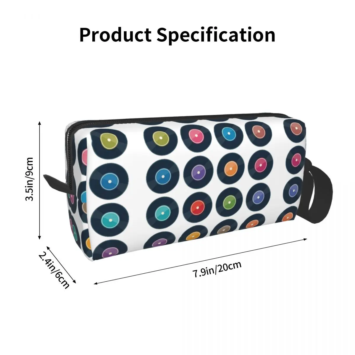 Vinyl Record Collection Makeup Bag Cosmetic Organizer Storage Dopp Kit Toiletry Cosmetic Bag for Women Beauty Travel Pencil Case