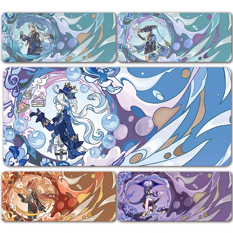 

Anime Game Furina Neuvillette Mavuika Wanderer Raiden XXL Large Genshin Impact Mouse Pad Non-slip Keyboard Desk Mat Mousepad