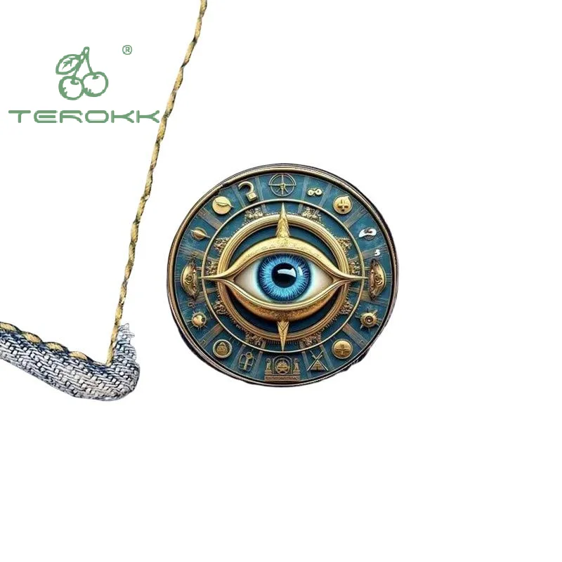 Retro All Sight Devil's Eye Round Brooches Men Women Clothing Coat Jewelry Accessries