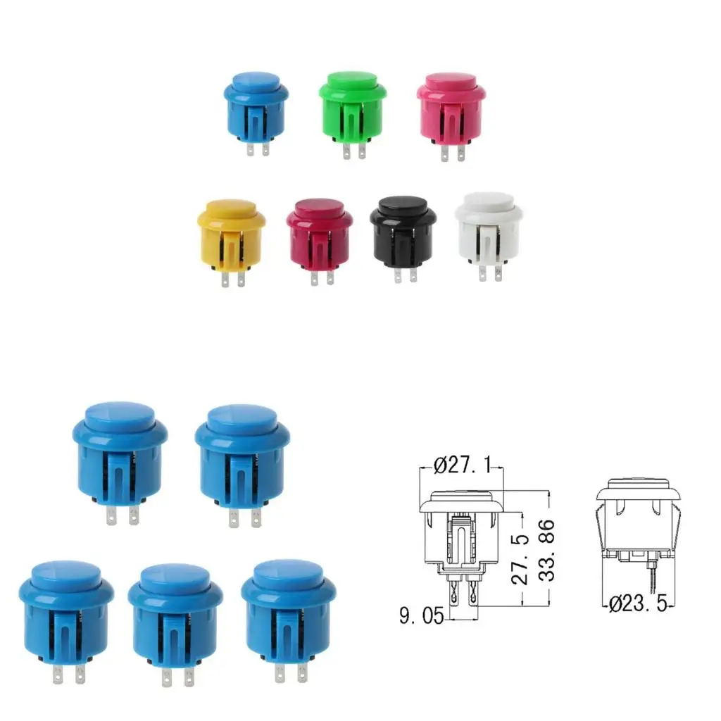 Q39E Diamond Grade 24mm Arcade Game Round Button Built-in Small Micro Switch
