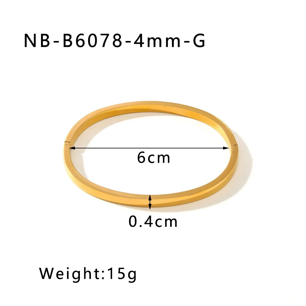 Clasic Simple Smooth Gold Color Stainless Steel Wide Bangle for Women Charm Trendy Bride Bracelet Jewelry Accessory Colorfast