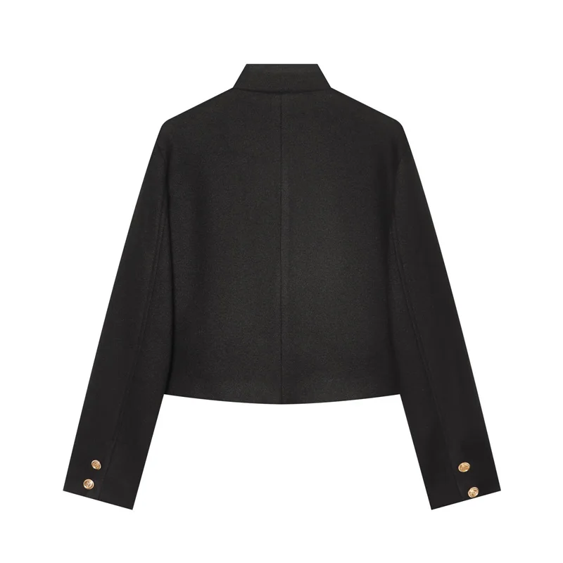 Guobioziy Women's Jacket 2026 Fall/Winter New Arrival Black Long-Sleeve with Knot Buttons Napoleon Knight Blazer Stylish Unique