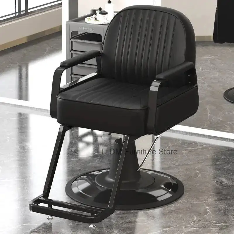 Luxury Manicure Pedicure Barber Chairs Modern Styling Hair Barber Chairs Reclining Working Cadeira Giratoria Salon Furniture