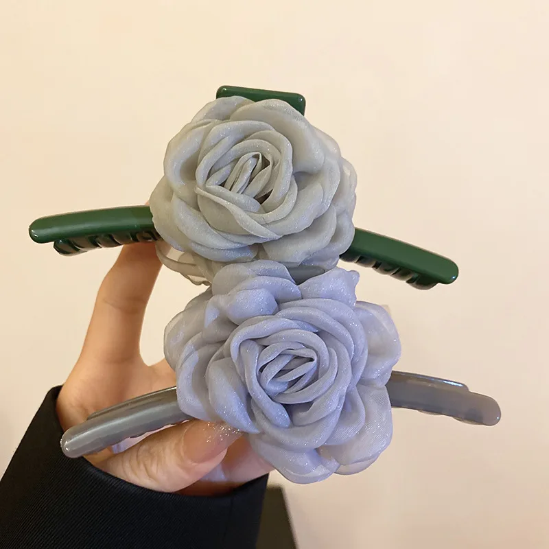 Koreanische Blume Haar Kralle Clips Haarnadel Temperament elegante Frauen Prinzessin Kopfschmuck süße Greifer Clip weibliche Haarschmuck