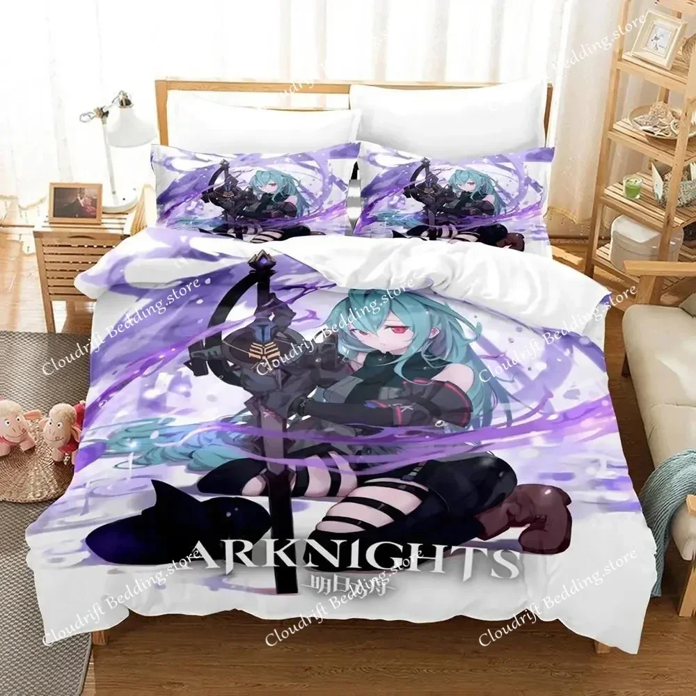 

3D Print Anime Game Arknights Bedding Set Duvet Cover Bed Set Quilt Cover Pillowcase Comforter king Queen Size Boys Adult026