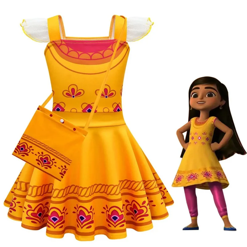 Mira Royal Detective Girls Dresses Carnival Halloween Children Cosplay mira Princess Dress Kids Birthday Party Costume bag