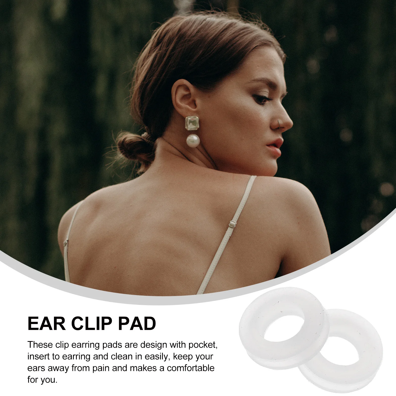 

100Pcs Transparent Silicone Ear Clip Cushions Round Shape Pain-Proof Pads Non-Slip Ear Clip Mats for Comfortable Daily Use