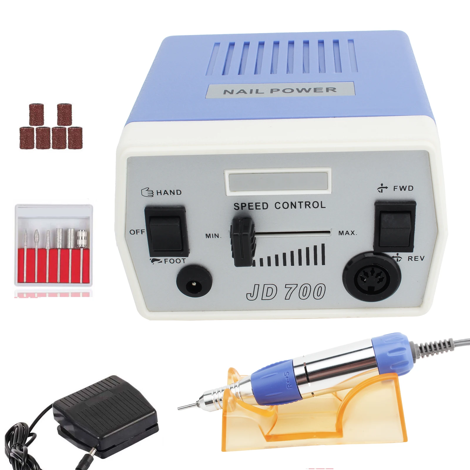 JD700 Electric Nail Drill 30000RPM — Professional Nail File for Acrylics, Manicure & Jewelry Grinding