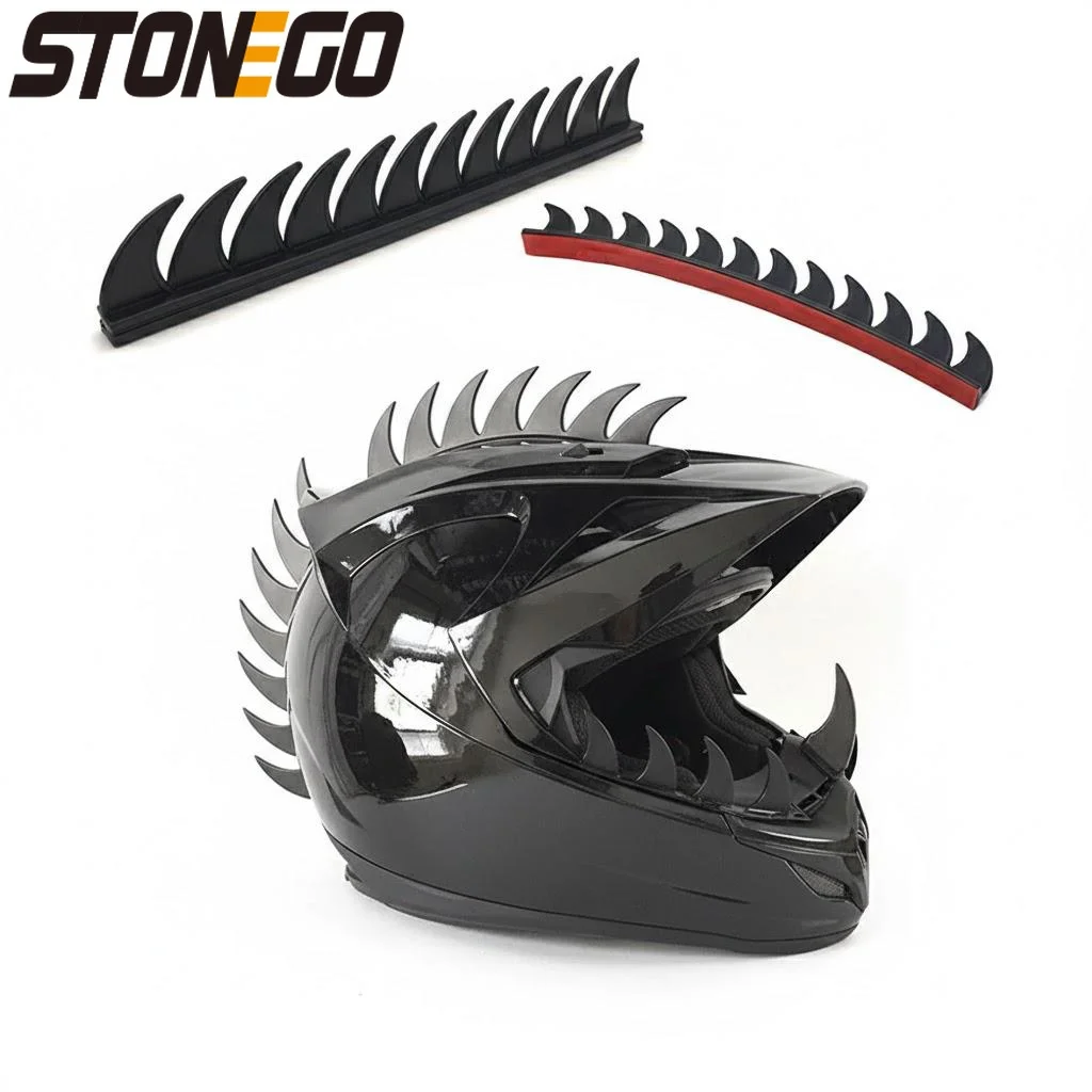 

Motorcycle Helmet Accessories Decoration Sticker Rubber Saw Blade Modification Parts for Motorbike Rider