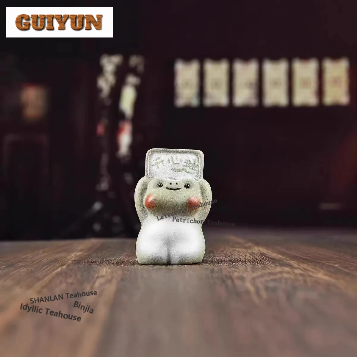 Yixing Purple Clay Raise The Sign Happy Frog Tea Pet Antique Lucky Model Tea Figurine Play Toys Tea Statue Ornaments Cha Gift