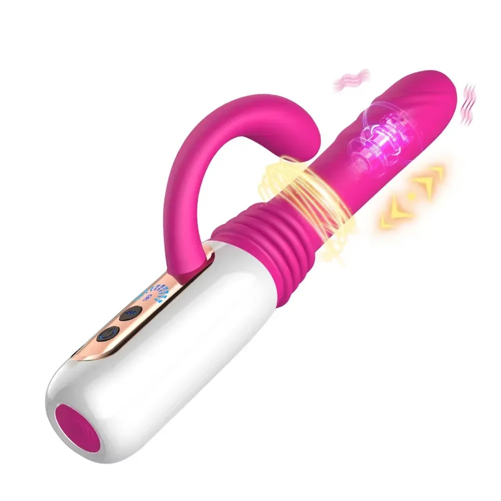 Telescopic Vibrator Automatic Dildo Gun Double Head Clitoral G-Spot Stimulation Female Masturbator Sex Machine Adult Sex Toy