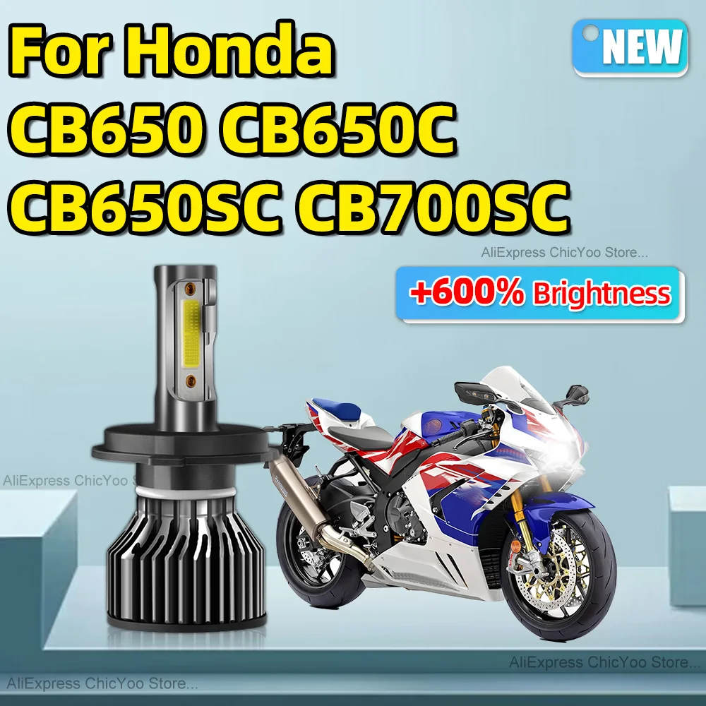 For Honda CB650 CB650C CB650SC CB700SC Motorcycle Headlights H4 LED HiLo Beam 6000K Lamp 15000LM Long Life with Fan Cooling