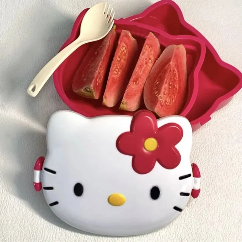 Sanrios Kawaii Lunchbox Cartoon Cute Anime HelloKittys Outdoor Convenient Camping Picnic Fruit Bento Box Students Meal Box Gift