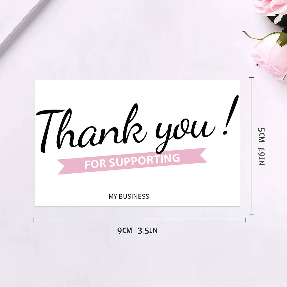 50pc 3.5x1.9inch Thank You Cards for Supporting My Small Business,Thank You Card Commercial Decoration Label for Gift Packaging