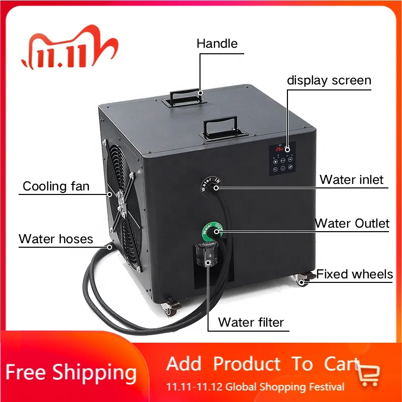 220V  Water Chiller, 1500L/H Water Output, Swimming Pool Cooling Pump for Bath