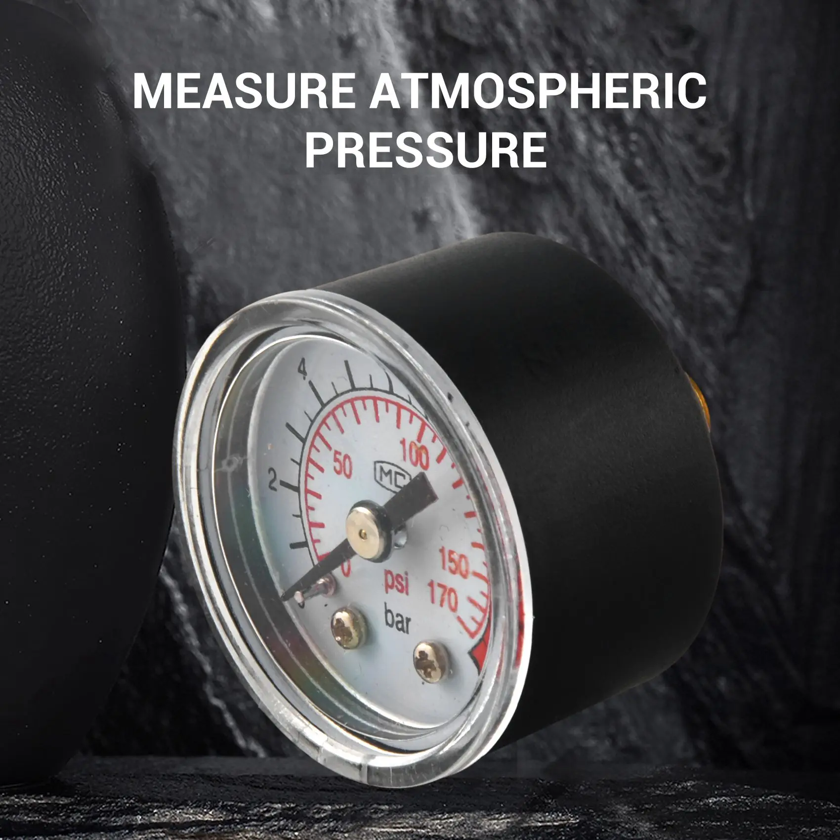 0-12BAR 0-170PSI 10mm Thread Gas Air Pump Pressure Gauge Compressor Manometer