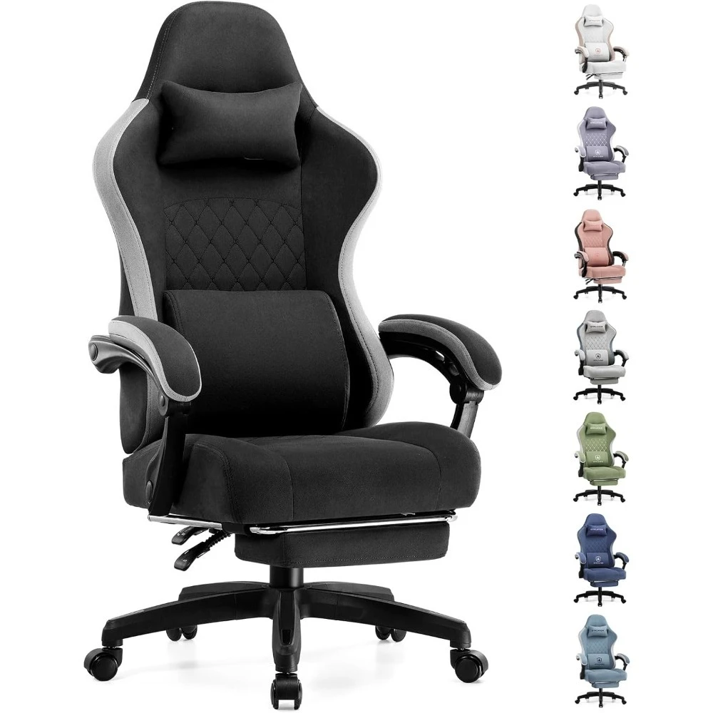 

Gaming Chair,Computer Office Chairs w/ Pocket Spring Cushion, Linkage Armrests and Footrest,High Back Ergonomic Computer Chair