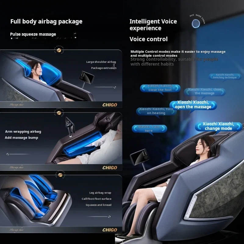C134 مصنع الجملة شياتسو Masajeador رخيصة الذكية شاربر صورة الكهربائية صفر الجاذبية 4d Sl المسار تدليك كرسي #4