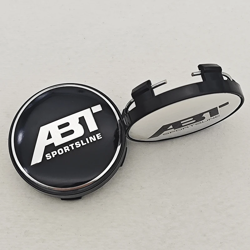 4 قطعة/المجموعة 60 مللي متر ABT SPORTSLINE شعار السيارة محور عجلات غطاء مركزي شارة يغطي مع قاعدة سوداء لملحقات السيارات العالمية