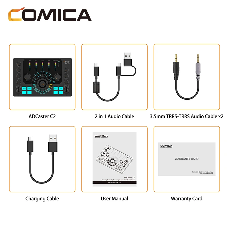 Comica C2 Sound Card Feature-packed Audio Interface for Recording/Podcasting/Streaming for Guitarist/Vocalist/Podcast Microphone