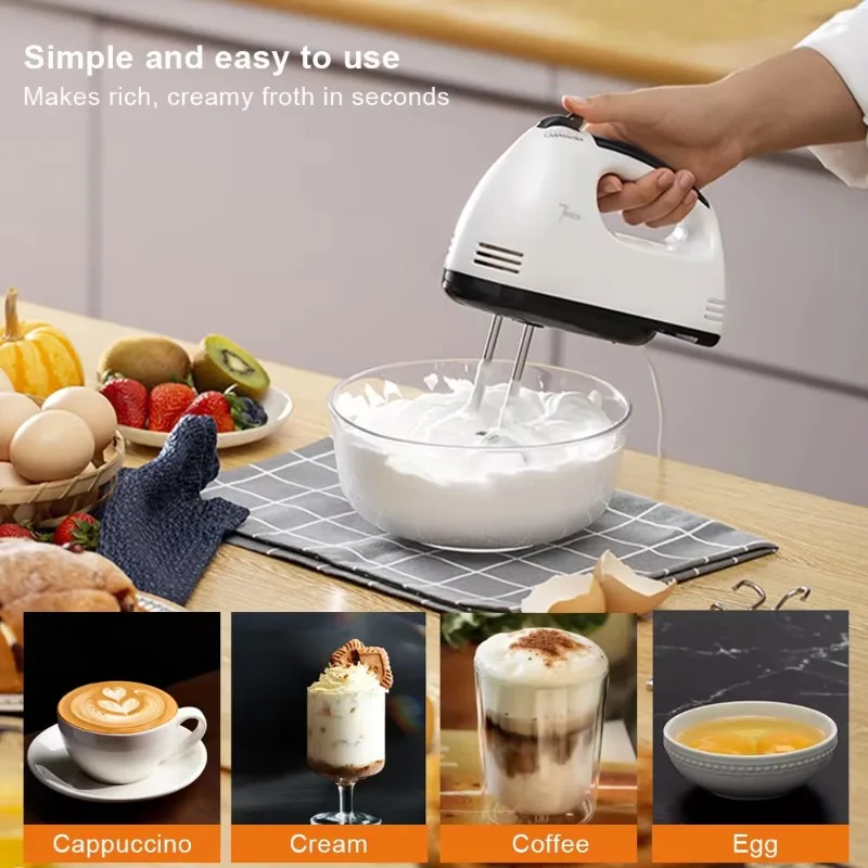 Electric Beater Portable Cream Blender Handheld Automatic Milk Egg Cream Cake Mixer Household Electric Milk Frother for Kitchen