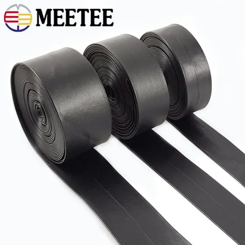 10/20Meters 3-50mm Black PU Soft Leather Webbing Tapes Cord Necklace Bracelet Decoration Rope DIY Bags Clothing Accessories