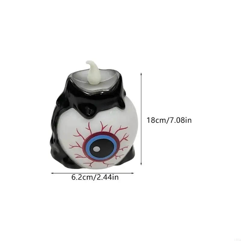 2 حزمة من مصابيح مقلة العين العملية للهالوين، مجموعة تزيين الحفلات ذات تأثير وميض آمن، شمعة إلكترونية آمنة، نسيج بلاستيكي #6