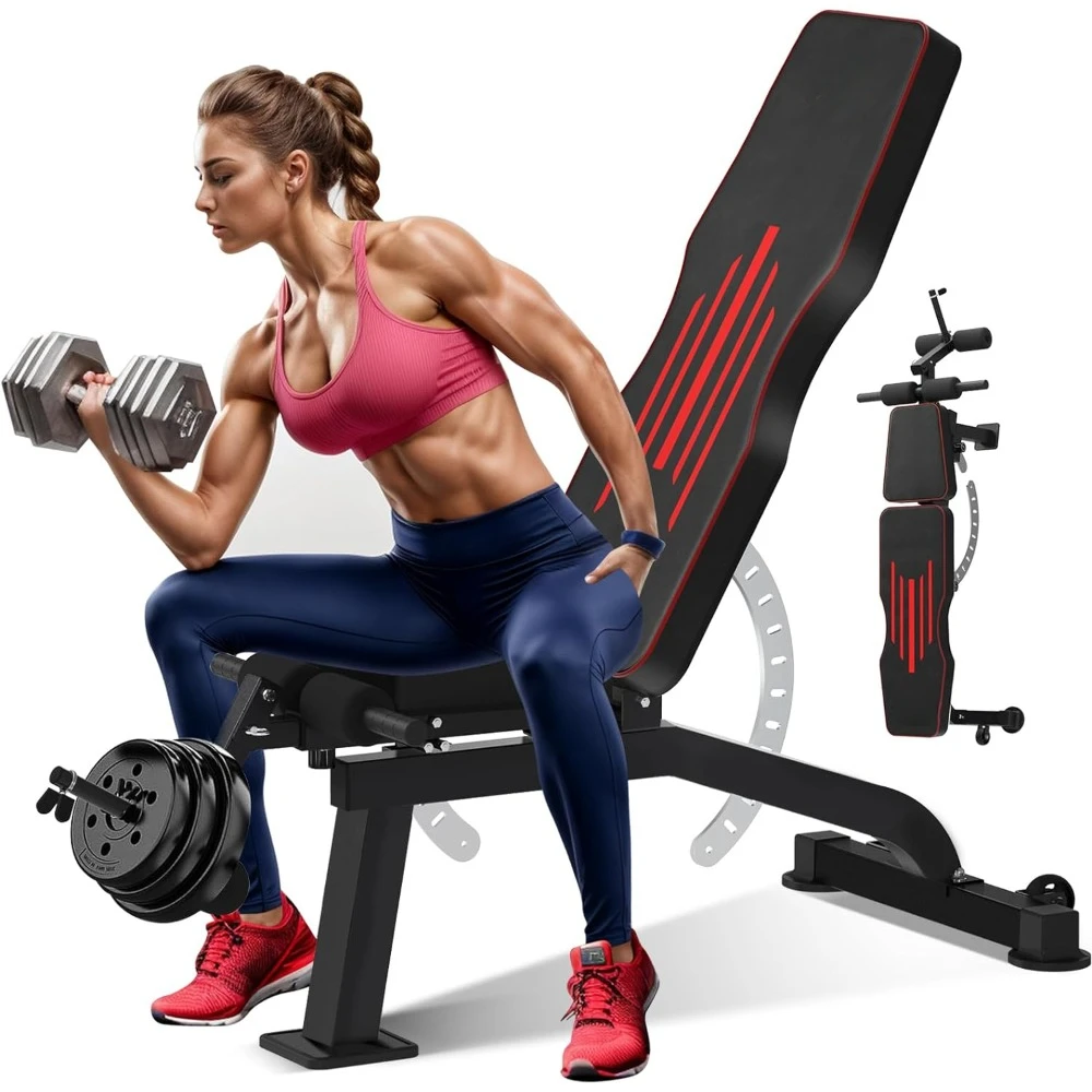 

1200LB Workout Bench,Adjustable Weight Bench for Home Gym,Versatile Incline/Decline Bench for Full Body Strength Training