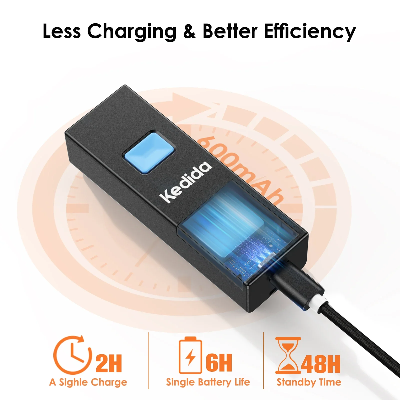 

2D Barcode Scanner 3-in-1 Mini Wireless Bluetooth 1D QR Bar Code Image Reader for Supermarket Logistics Windows Android IOS