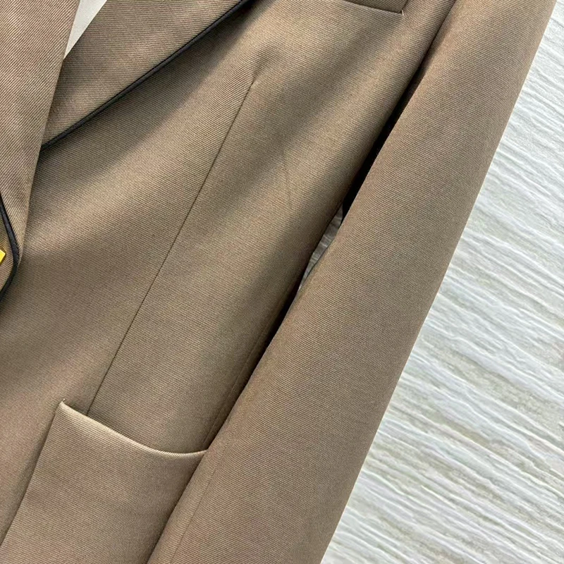 여성 칼라 긴팔 블레이저, 패셔너블하고 다재다능한 루즈핏 재킷 탑, 고품질, 가을, 신상, 2025