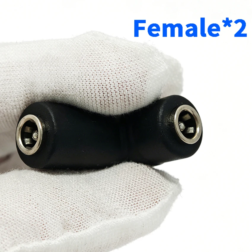 DC5.5*2.1mm Dual Female to 1 Male 3-way Tee Connector DC 5.5*2.5MM For Power Monitor Laptop Adapter Splitter