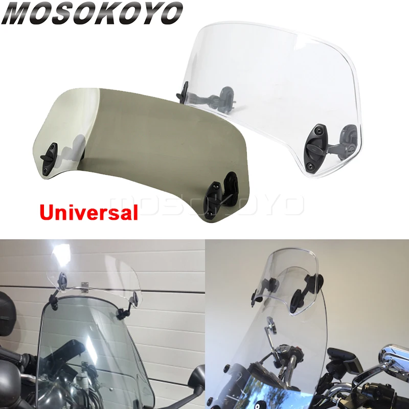 Adjustable Clamp-On Extension Screen Air Deflector Windscreen Spoiler Blade for Harley Pan America 1250 HONDA NC 700 750 Yamaha