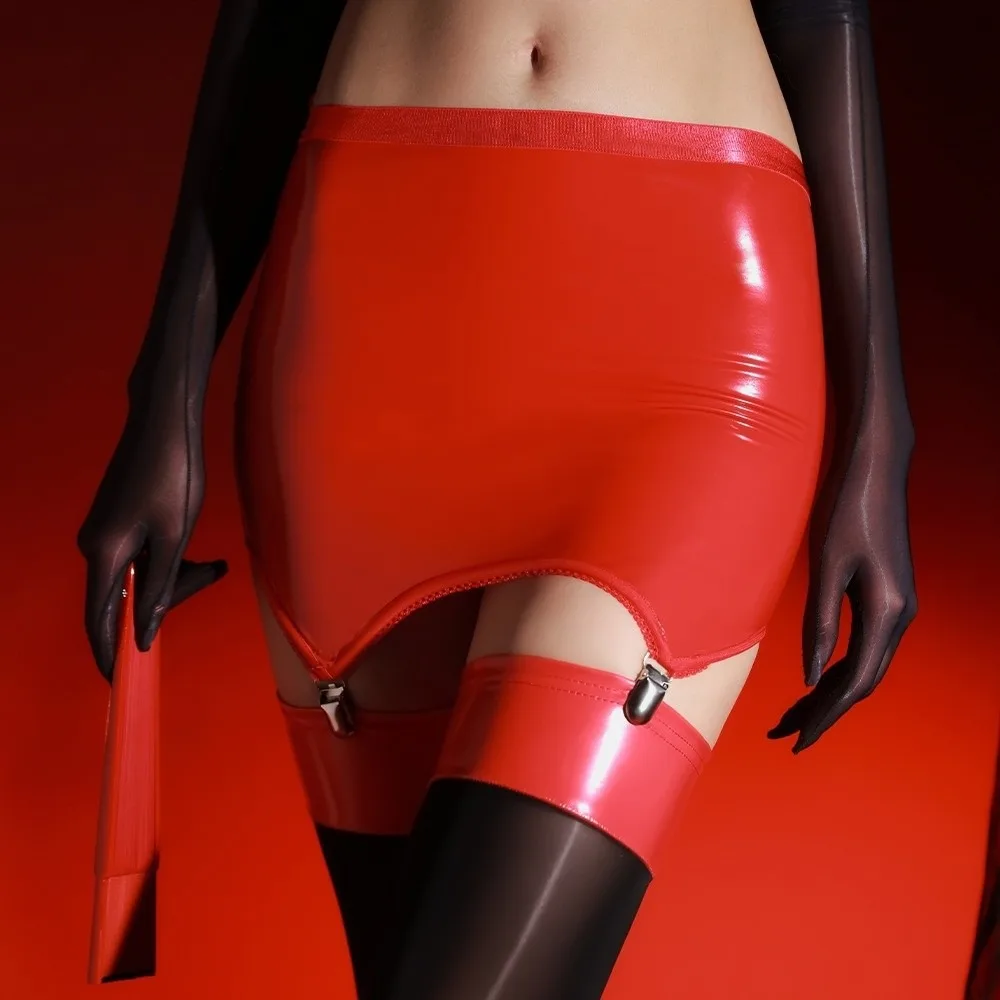 Falda elástica de cintura alta para glúteos, Clips de Metal, cinturones de tirantes ajustados, Liga elástica de PU, trajes de fiesta