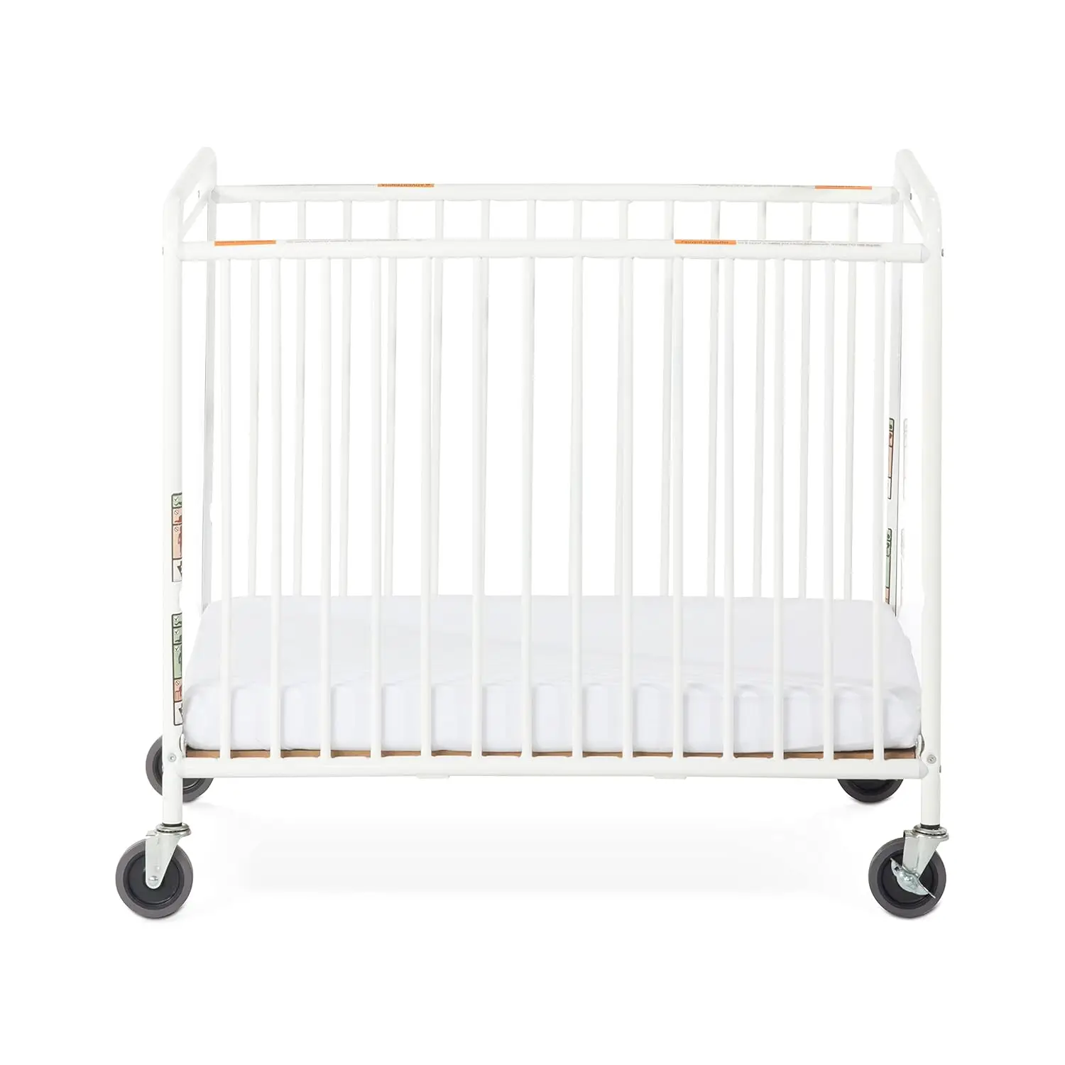 Foundations Chelsea Euro Clearview Metal Compact Evacuation Crib, 3" Oversized Casters, Nonporous Easy to Clean Finish, Adjustab