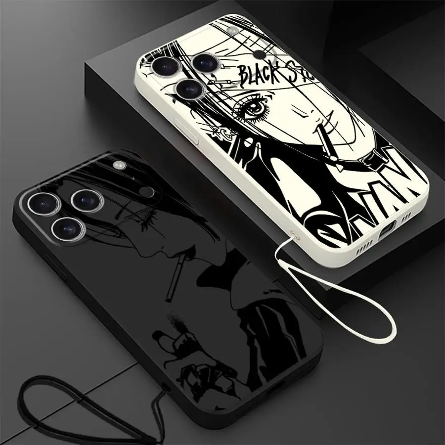 Anime Nana Osaki Line Soft Cover Case for iPhone 16 14 15 Plus XS 17 Air XR 11 12 13 Pro Max 7 8 16e