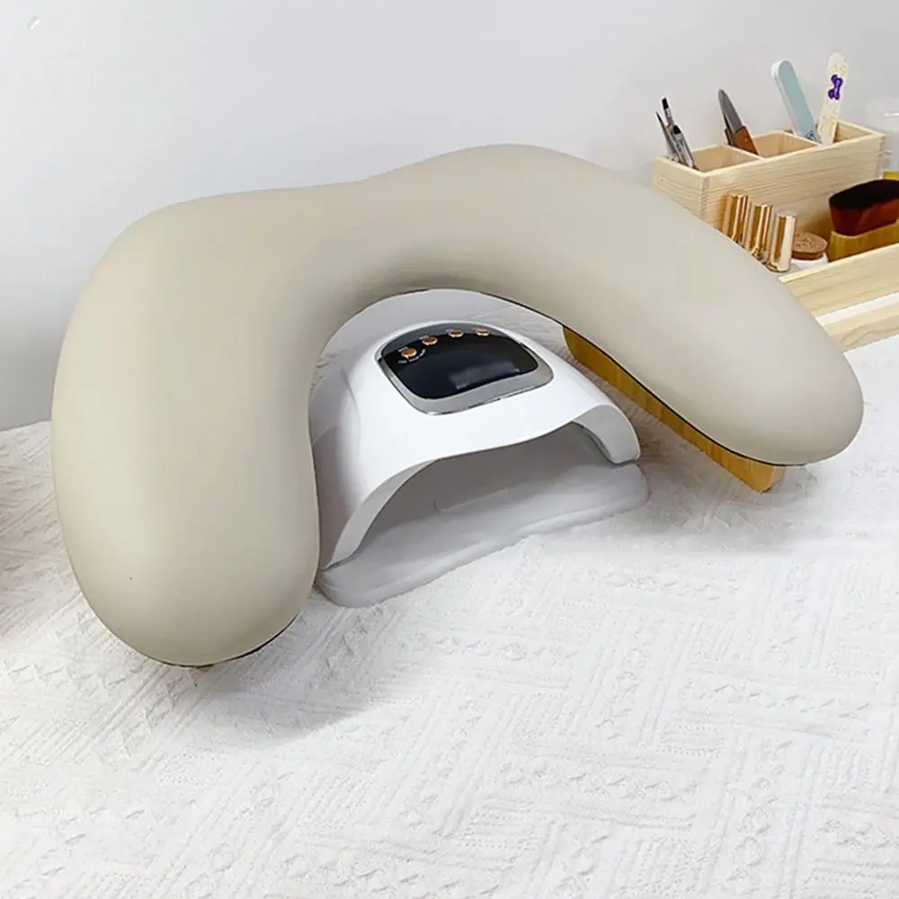 

U-shaped Nail Arm Rest Cushion Wooden Base Hand Support Manicure Hand Pillow Space-saving Soft Nail Art Stand Nail Polishing