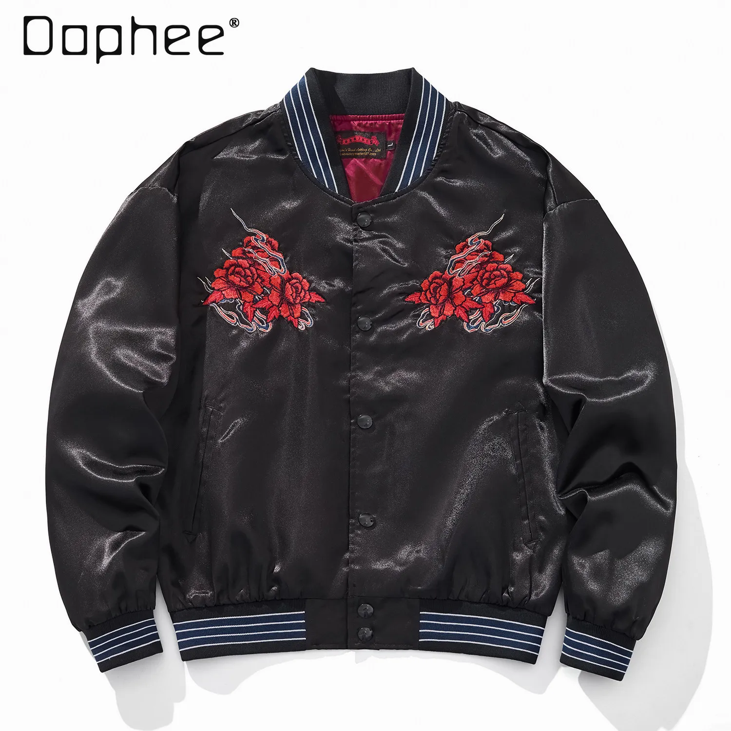 

2026 Spring New Eagle Embroidery Trendy Men's Baseball Jacket Coat Black Versatile Men Clothing Coats Men