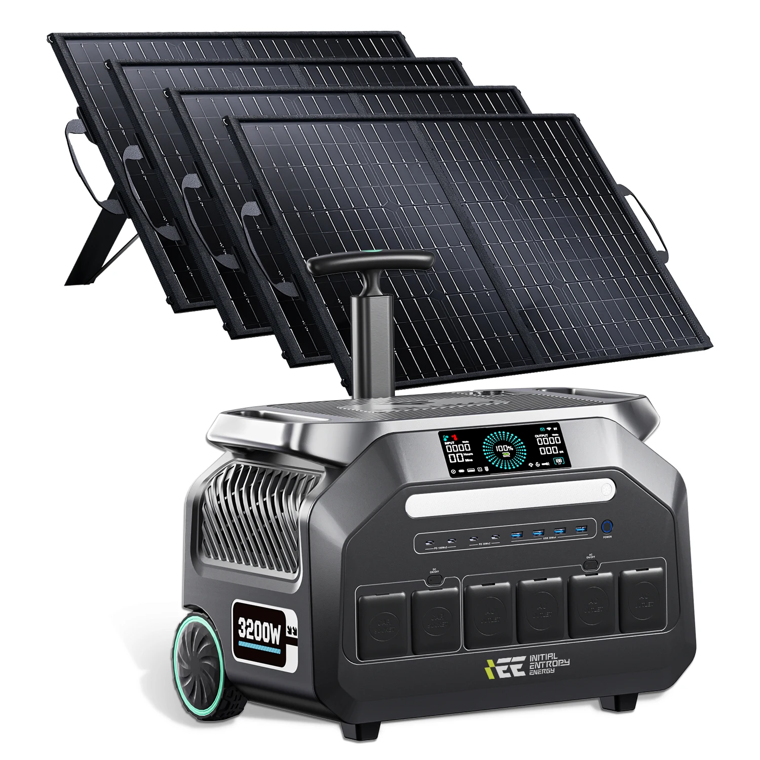 IEE P3200 Tragbare Powerstation, 2048Wh 3200W LiFePO4-Batterie AC+DC …