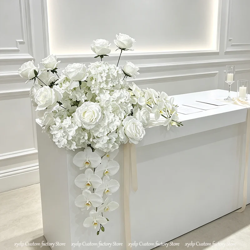 30/40/50/60/70CM Weiße Rose Hortensie Orchidee Tischdekoration Blumenball Arrangement Hochzeits-Hintergrund-Dekor Event-Party-Requisiten – Detail 9