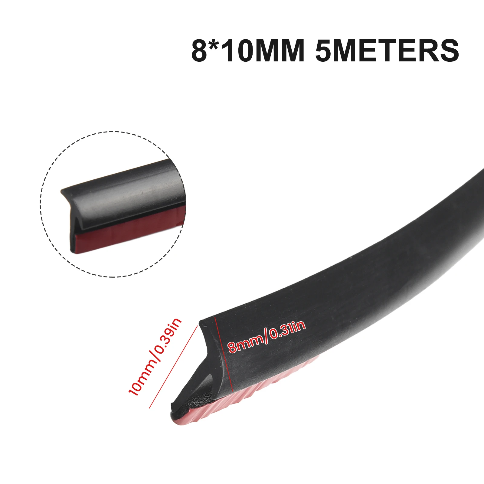 Sealing Strip Premium 5M Car Weatherstrip Seal Inclined T shaped Rubber Edge Trim for Enhanced Air Conditioning