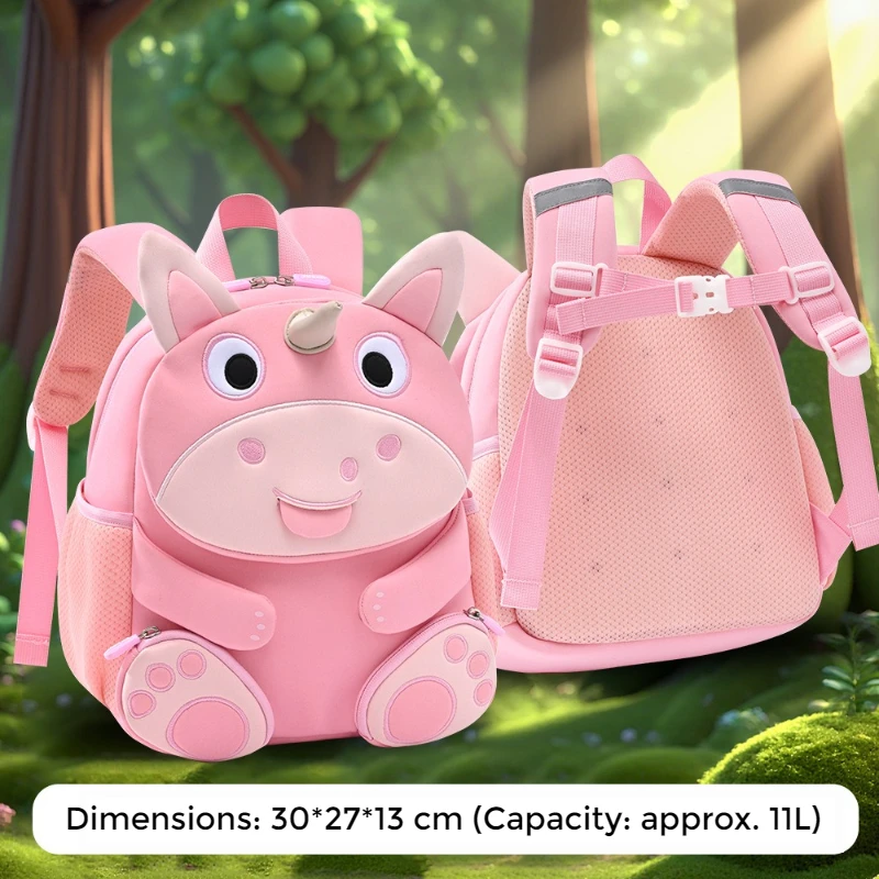 

Розовый рюкзак для девочек, милая школьная сумка в стиле бегемота с выдвижным язычком для детей, легкие детские рюкзаки mochilas escolares infantil