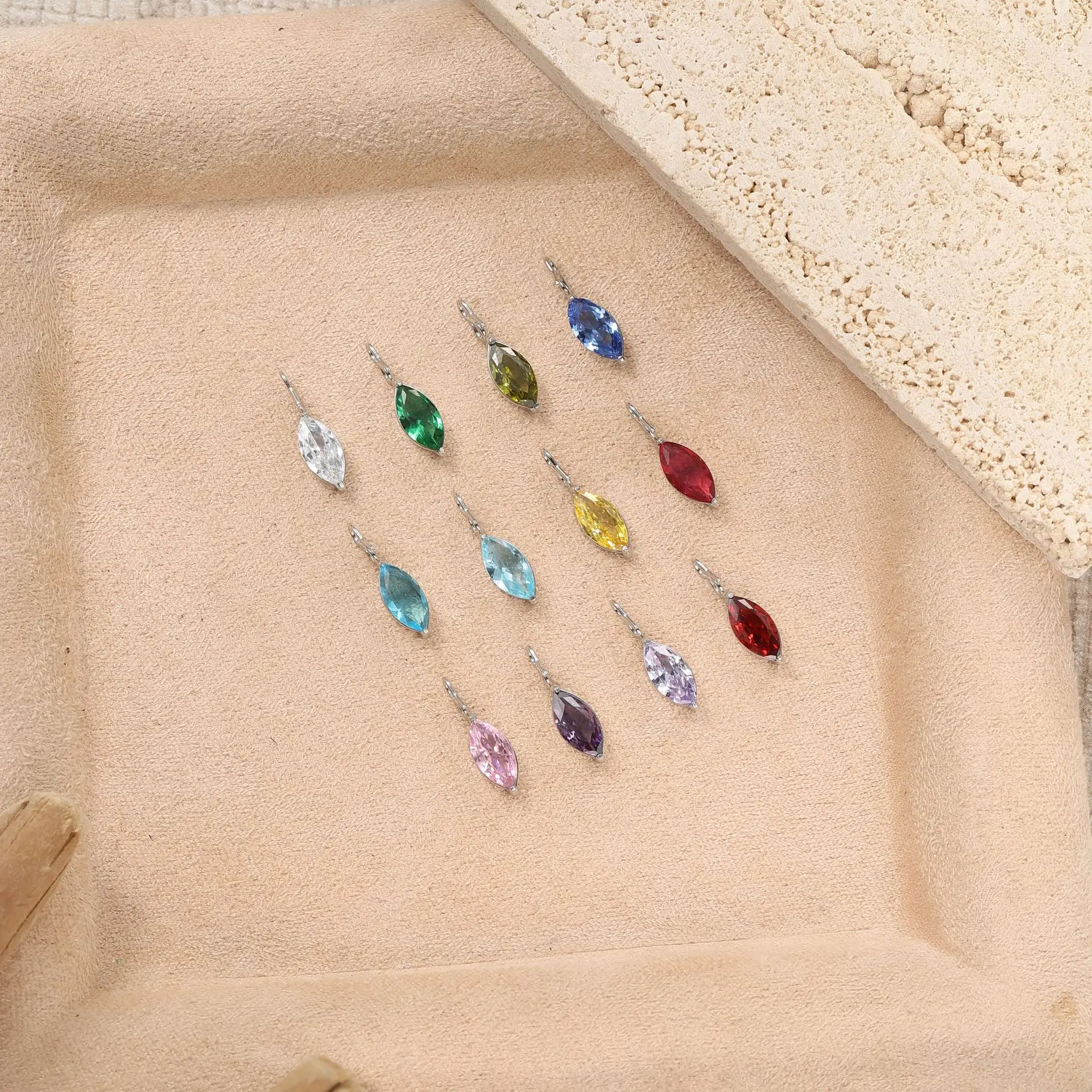Tiny Marquise Crystal Charms for DIY Earrings