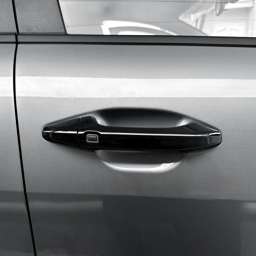

For Kia K4 2024 2025 2026 Auto Styling Exterior Black Carbon Fiber Outside Door Handle Cover Stripes Trim LHD