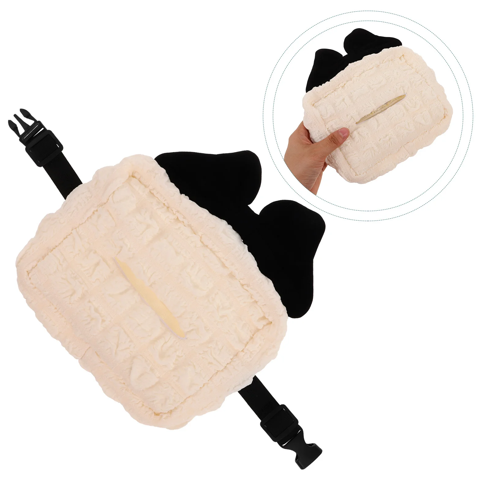 

Puff Car Tissue Box Multifunctional Organizer Hanging Holder for Seat Back Visor Armrest Tissue Holder Car Napkin Dispenser